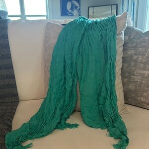 Teal scarf.